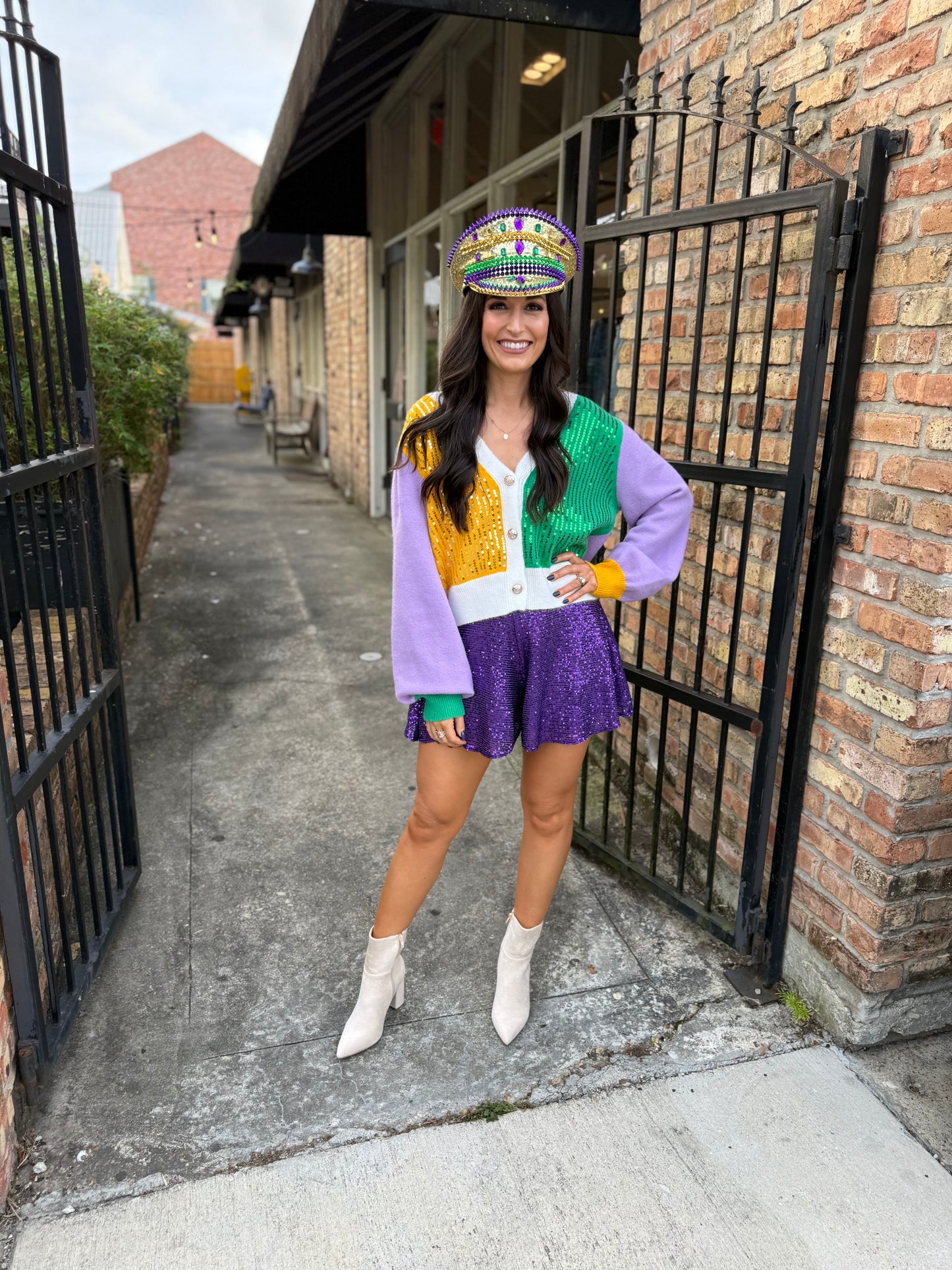 Leia Sequin Shorts- Purple