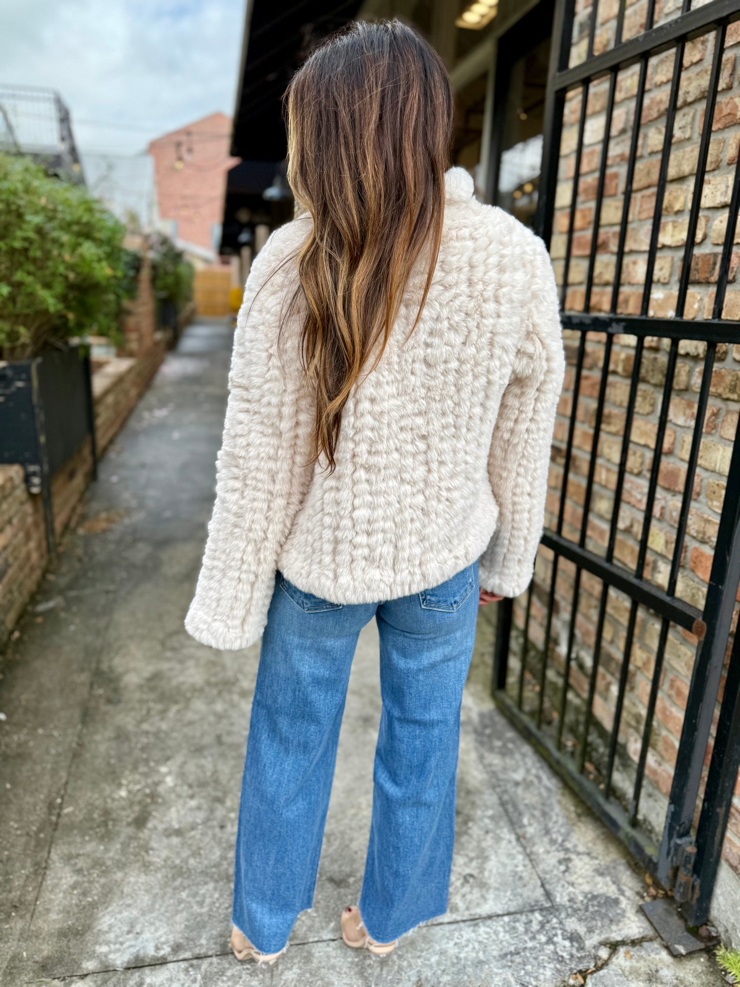 Jelena Faux Fur Jacket- Cream