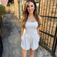 Prairie Striped Drawstring Shorts- Taupe