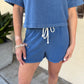 Z Supply Hunter Knit Denim Short- Calypso Blue