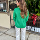 Merry Crown Sweater- Mint Green/Pink