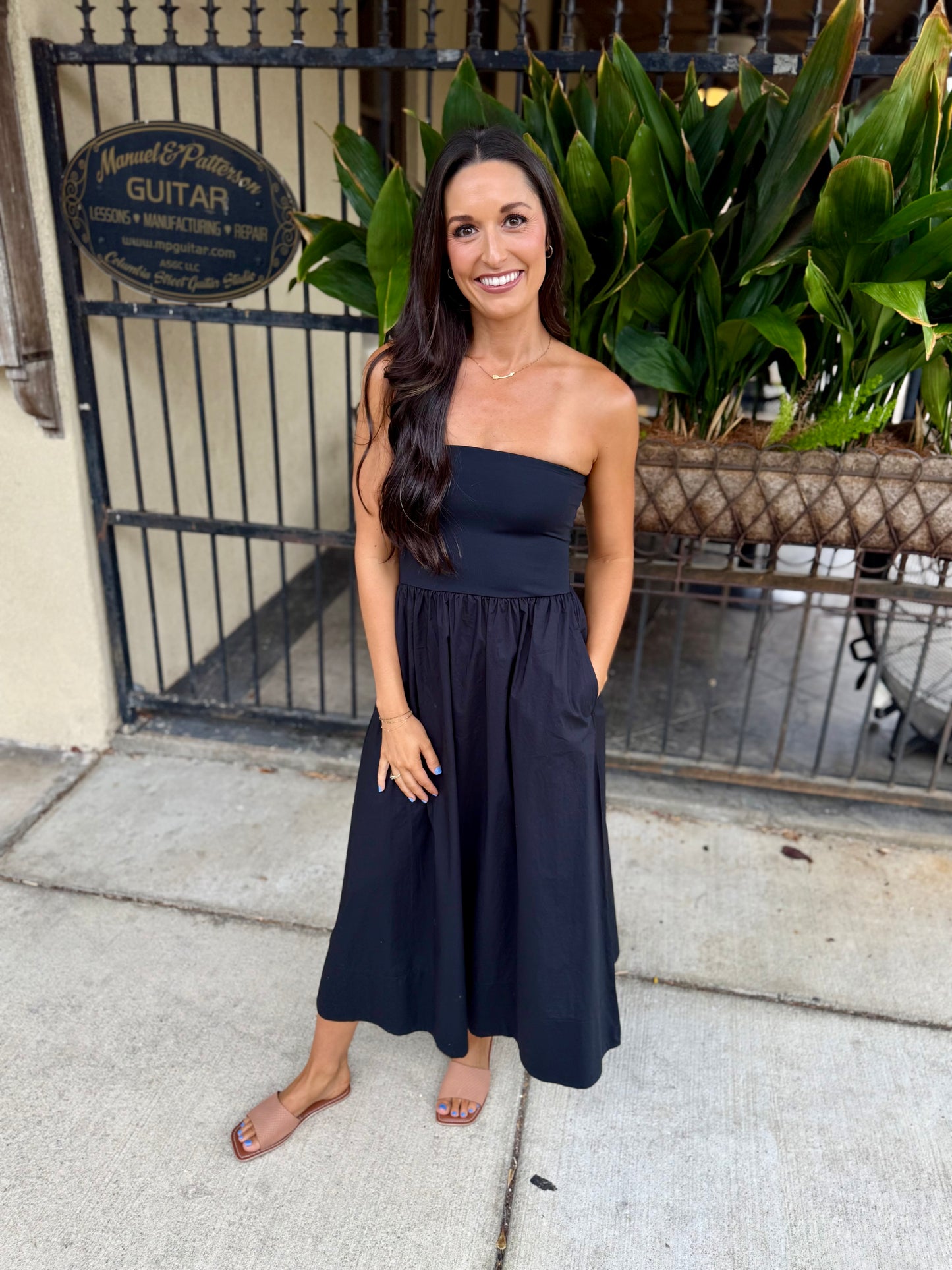 Z Supply Sunsought Strapless Maxi Dress- Black