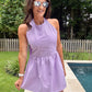 Queen Rhinestone Tank Dress- Lavender
