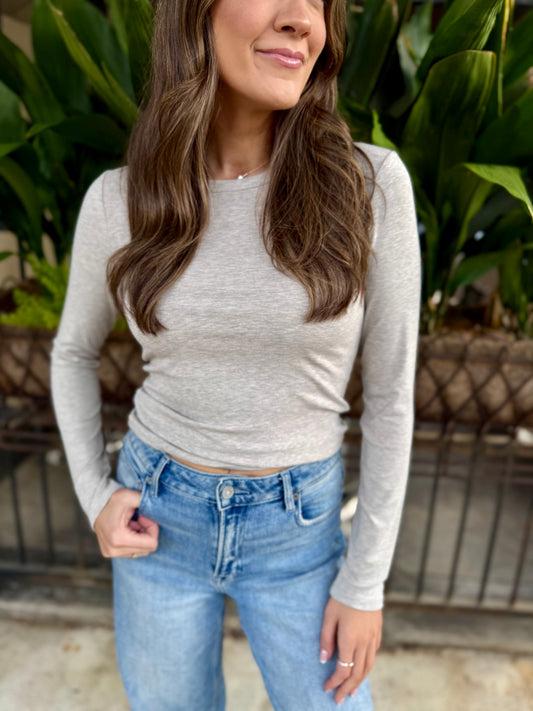 Z Supply Second Skin Crew Long Sleeve- Natural