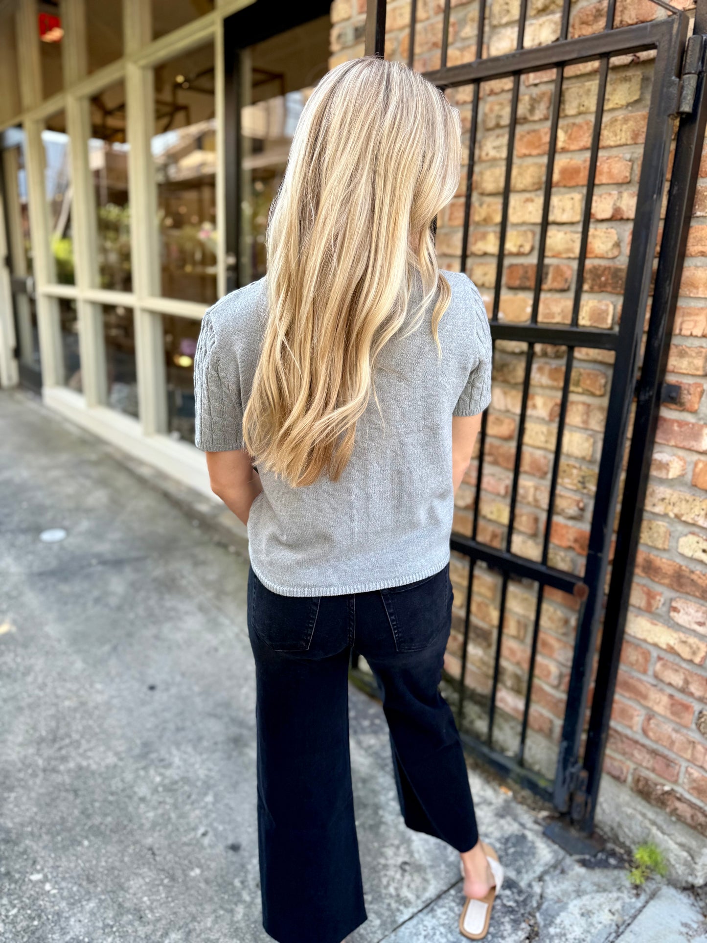 Culotta Cable Sweater- Heather Gray