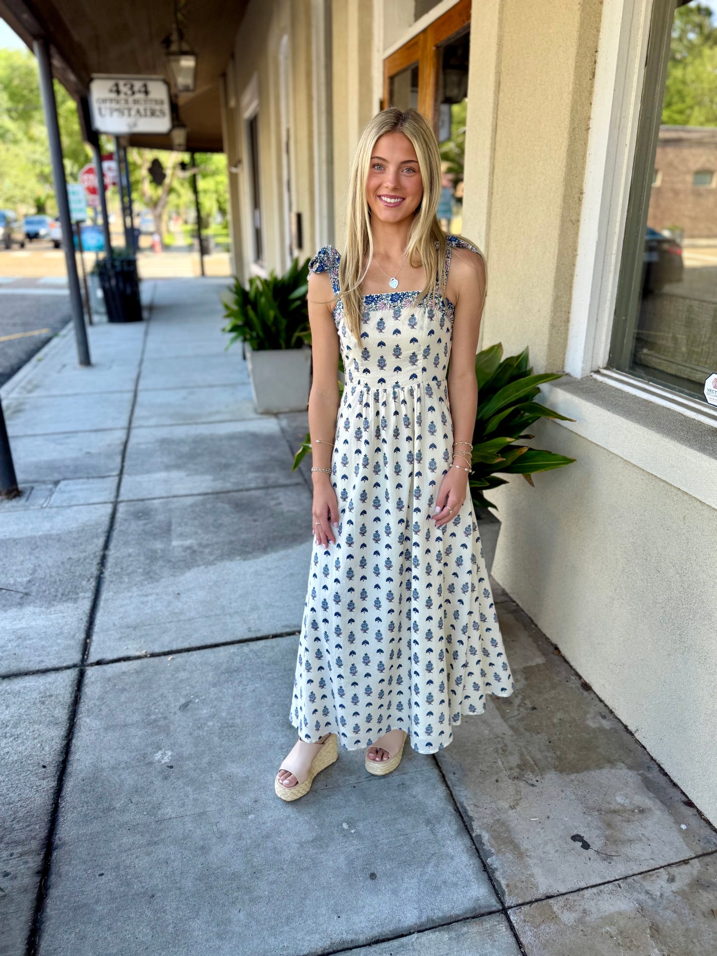 Santa Barbara Dress- Power Blue