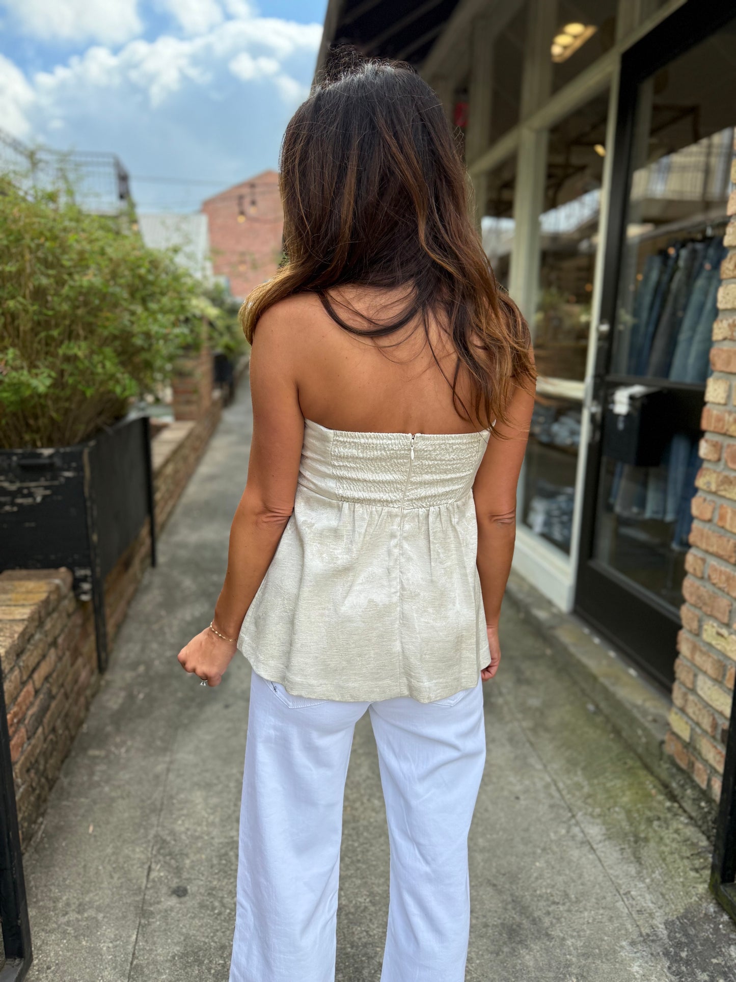 Barbara Strapless Top- Beige