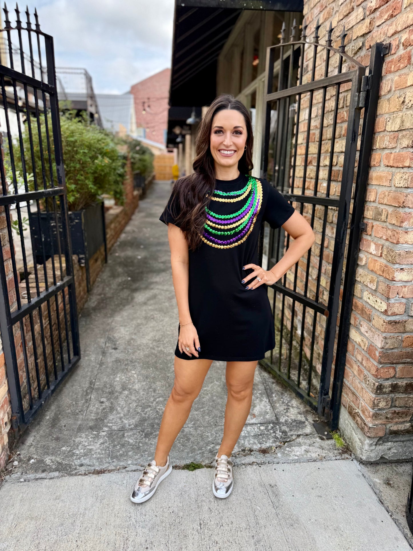 Mardi Gras Bead Dress- Black