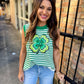 Queen Striped Shamrock Knit Tank