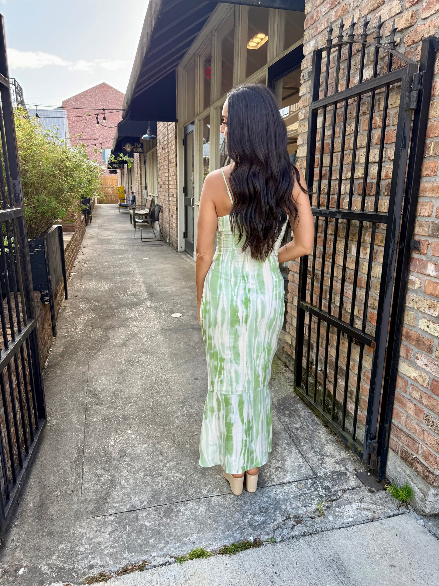 Tropical Storm Slip Dress- Green