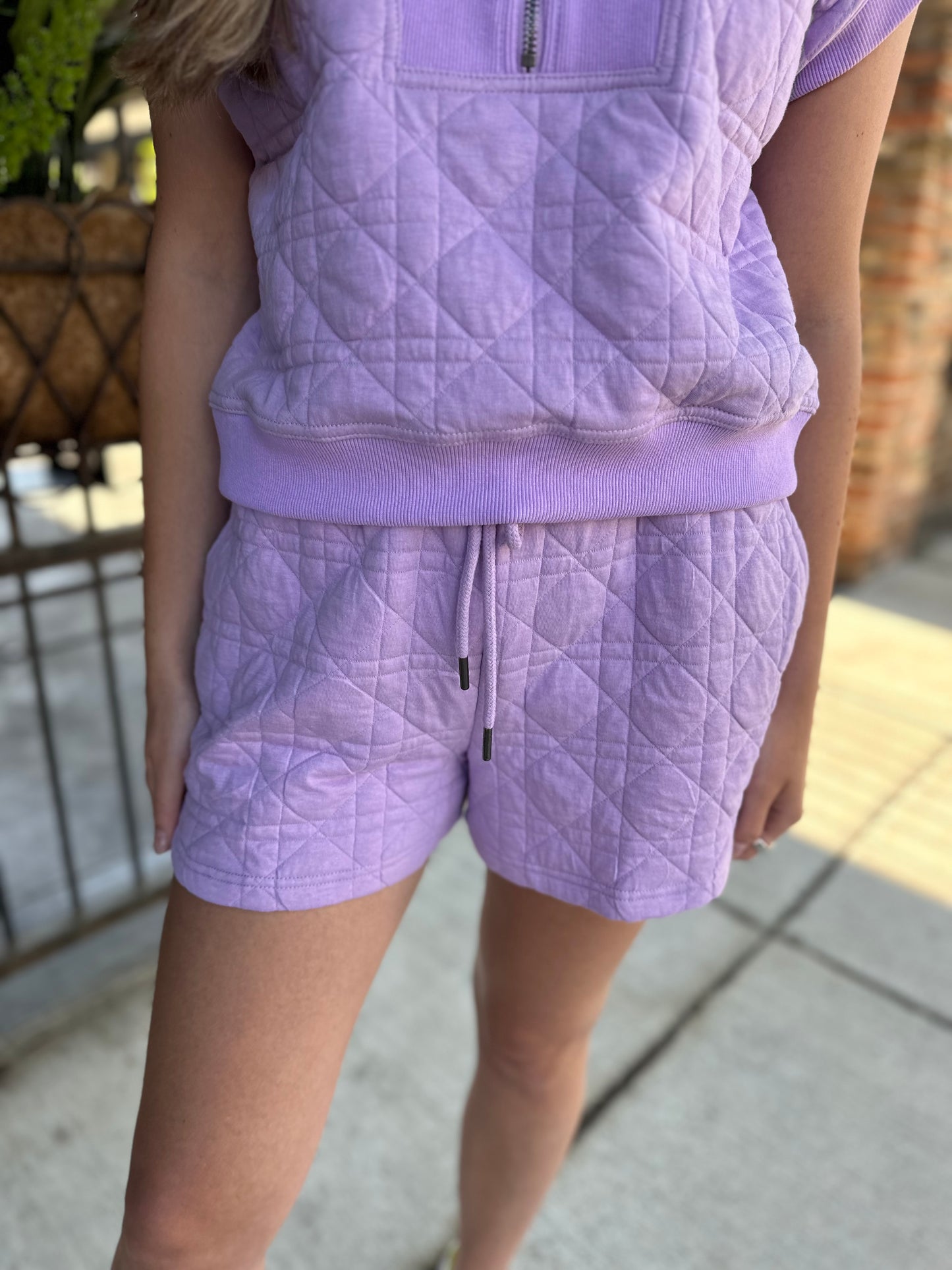 Georgia Textured Shorts- Lavender