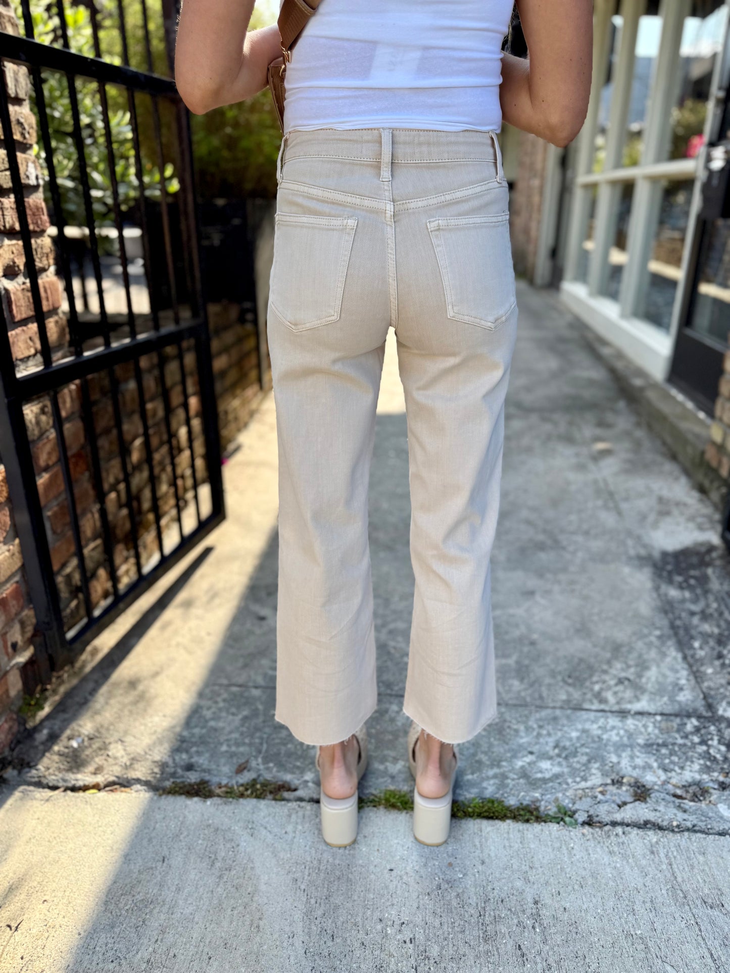 Olivia (White Swan) HR Wide Leg Jeans