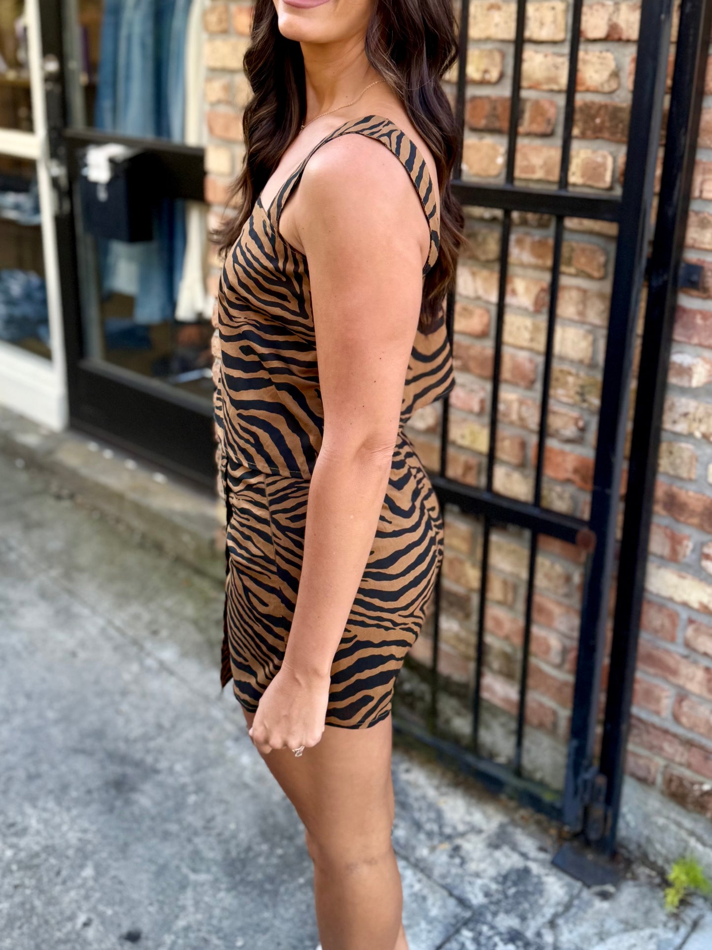 Tiger Asymmetric Mini Wrap Skort