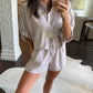 Ferrara Striped 2 PC SET- Mocha/White