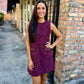 Horse Bit Suede Dress- Merlot