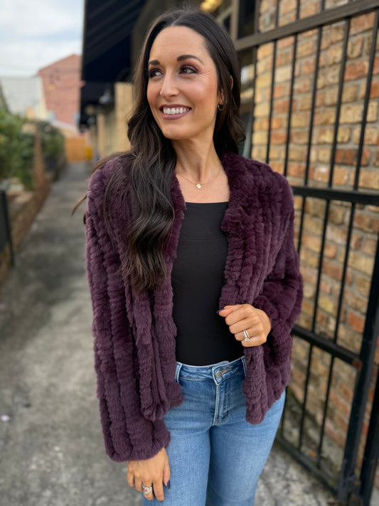 Rosa Fur Jacket- Bordeaux