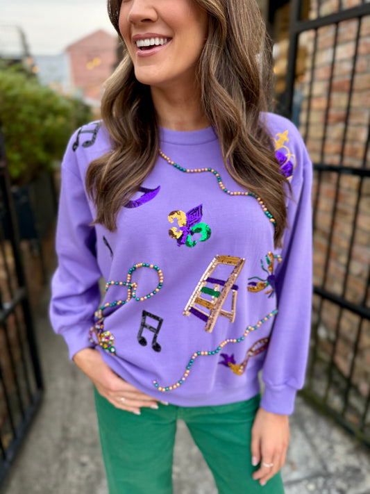 Sarah Mardi Gras Icon Sweatshirt