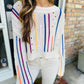 Sheer Striped Sweater- Natural