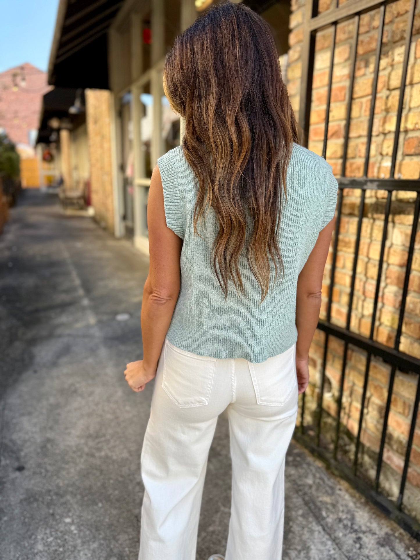 Womack Rib Vest Top- Dk Sage