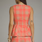 Parker Plaid Top- Camel Pink