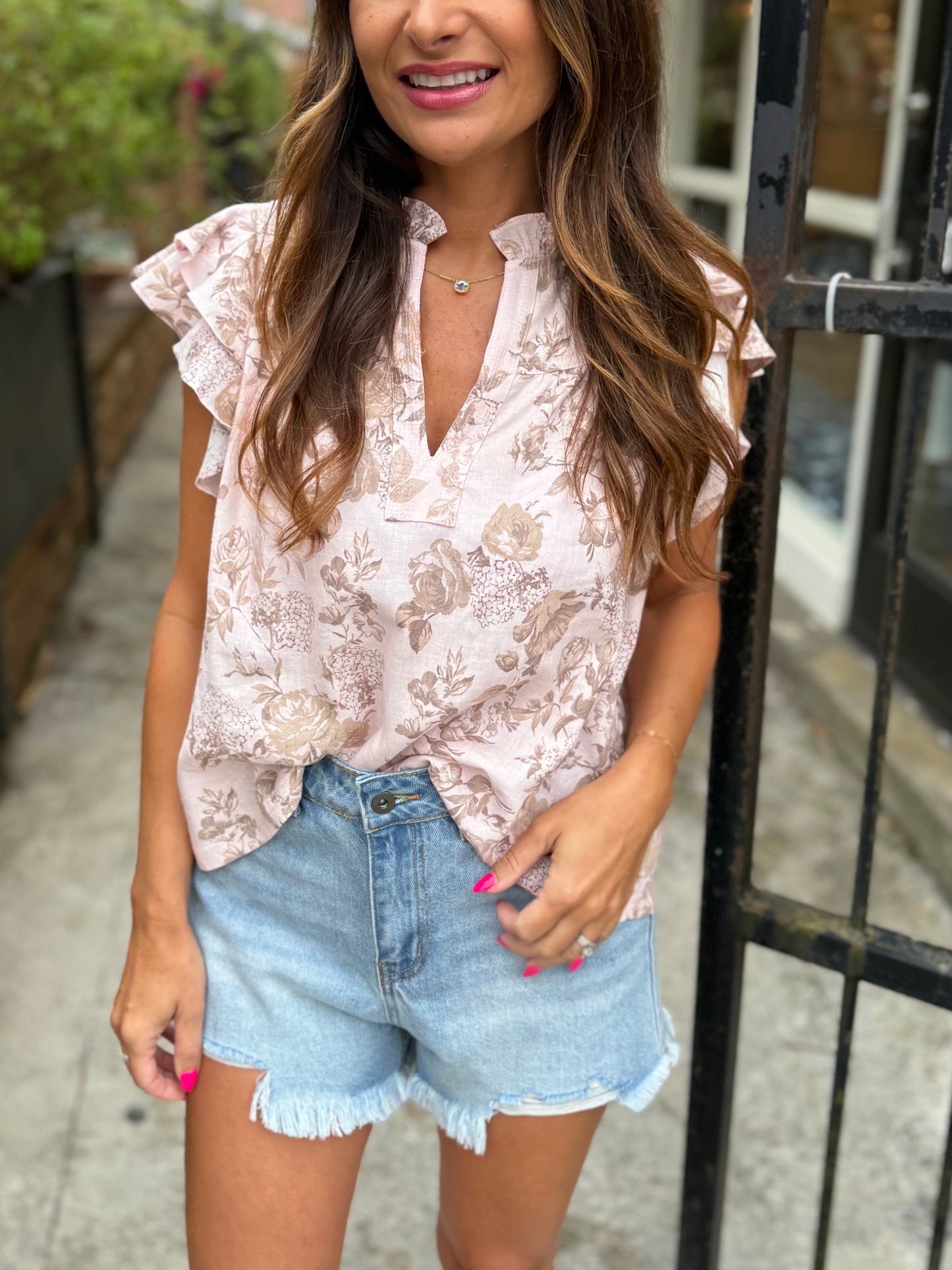 Regina Floral Ruffle Blouse
