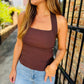 Lydia Halter Top- Brown