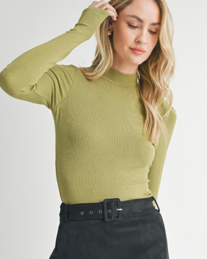 Ronan Crewneck Top- Avocado