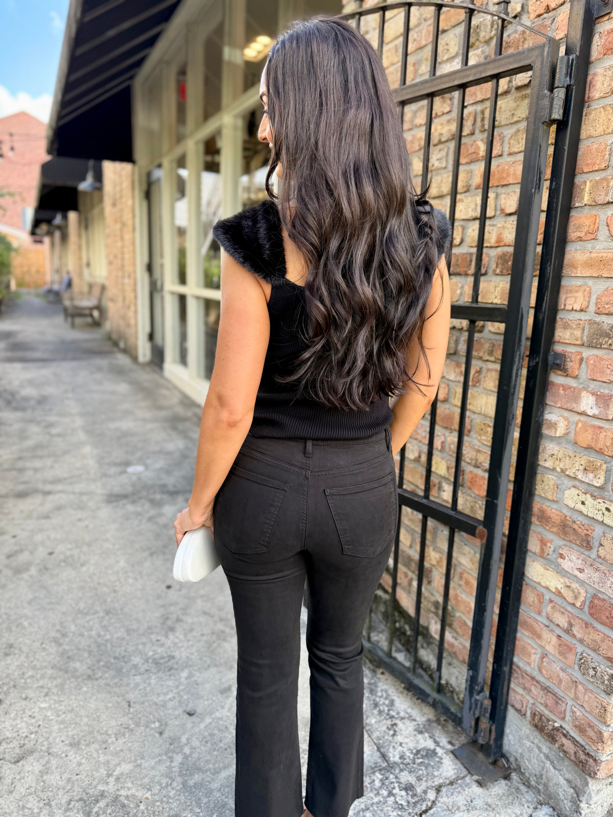 Madelyn Sweater Top- Black