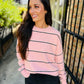 Specht Striped Crewneck Sweater- Pink