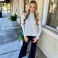 Openwork Knit Sweater- Silver