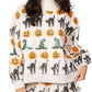 Witch Hat, Pumpkin & Cat Mockneck Sweatshirt