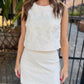 Garden Party Embroidered Top- Ecru