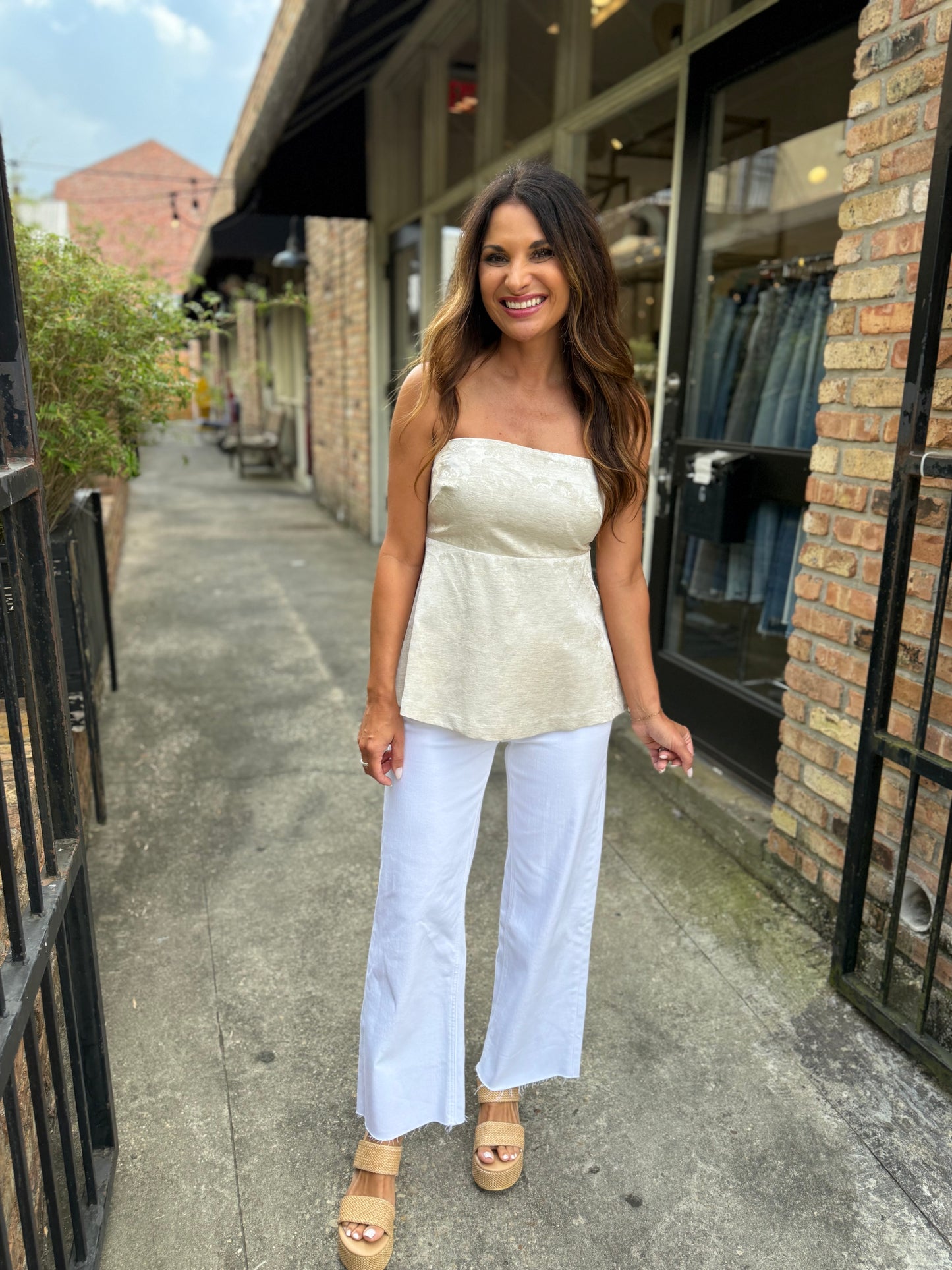 Barbara Strapless Top- Beige