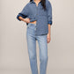 Z Supply Perfect Twill Button Up- Classic Indigo