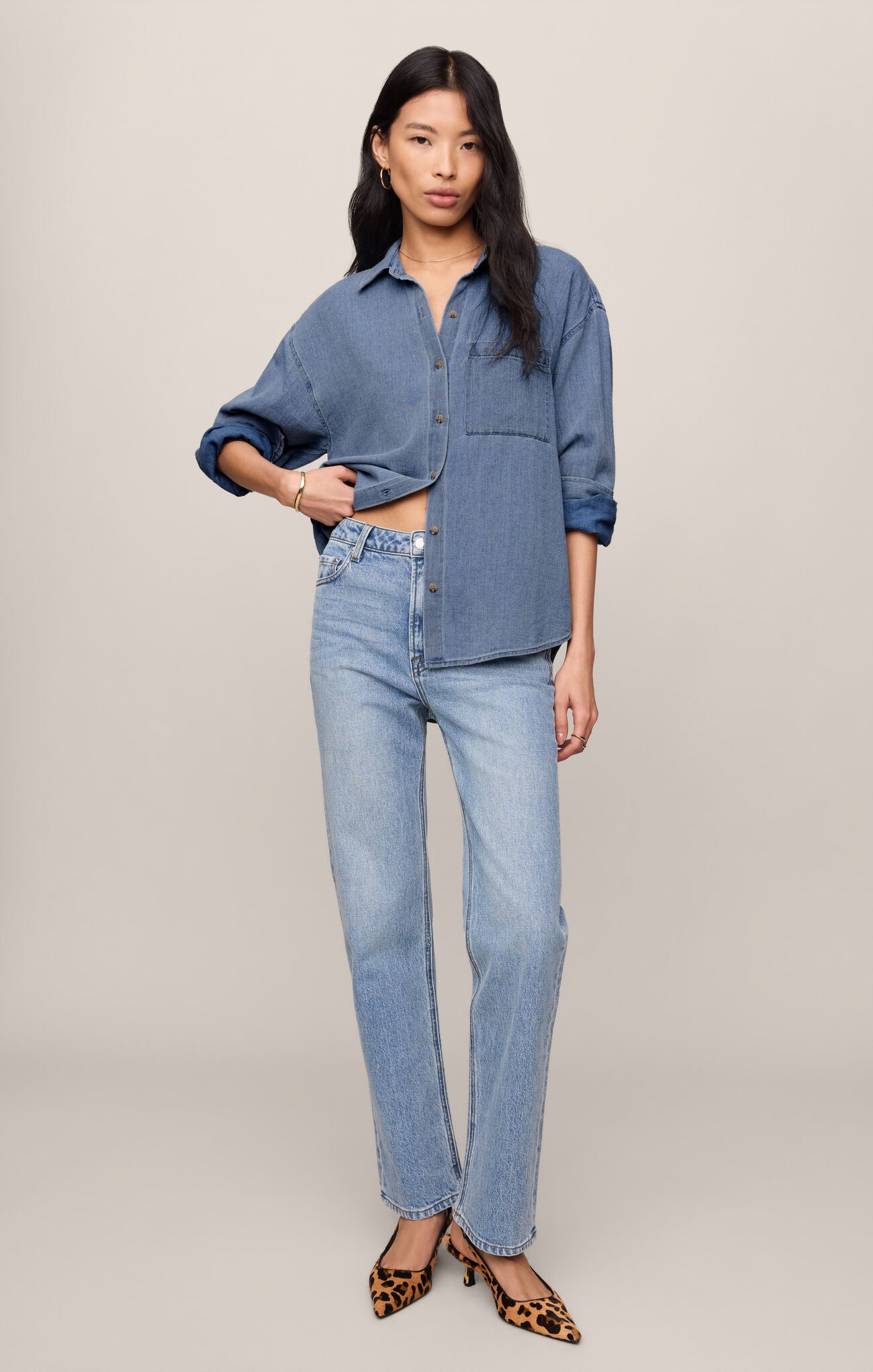Z Supply Perfect Twill Button Up- Classic Indigo