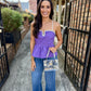 Monica Peplum Top- Purple