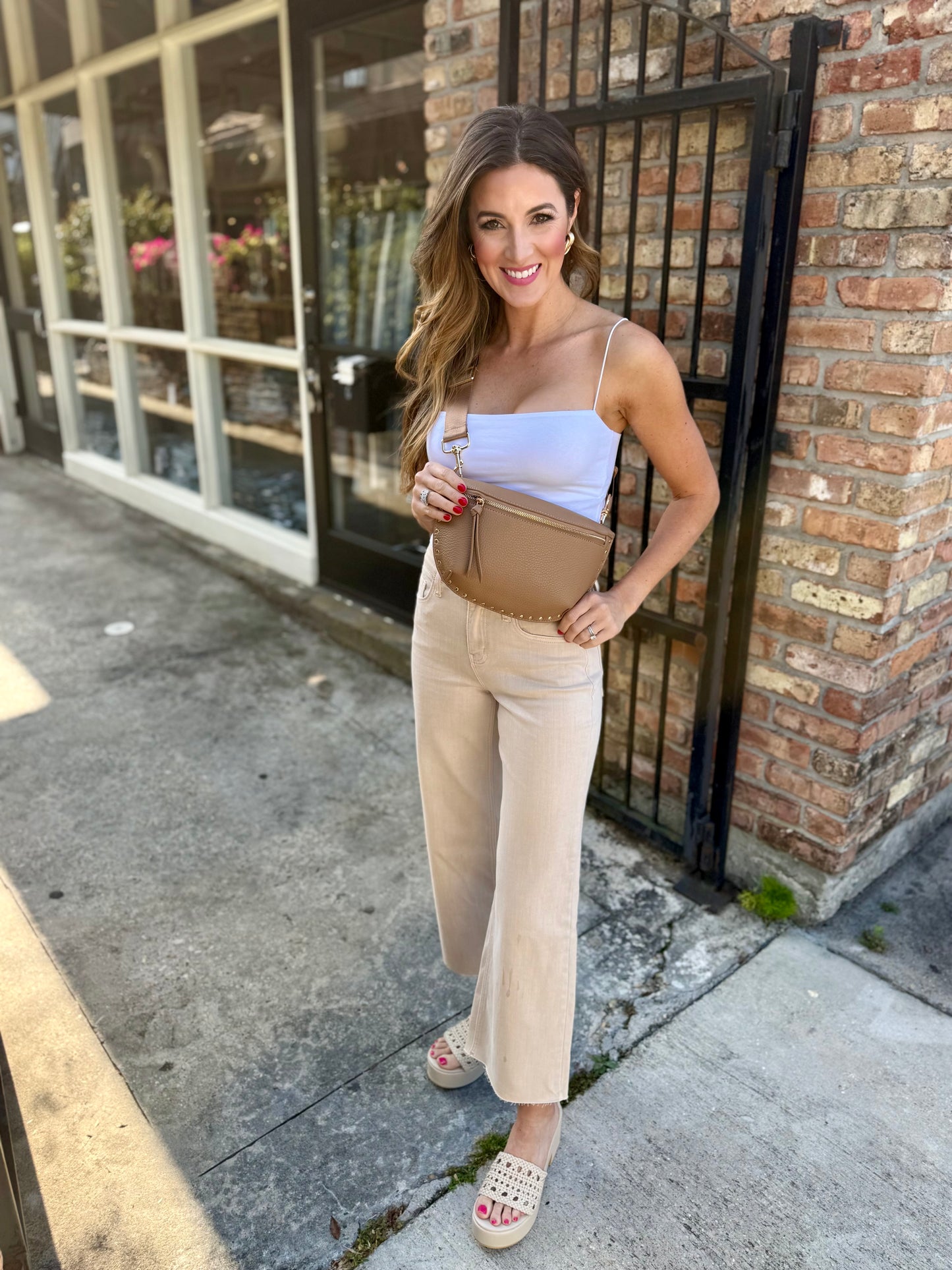 Olivia (White Swan) HR Wide Leg Jeans