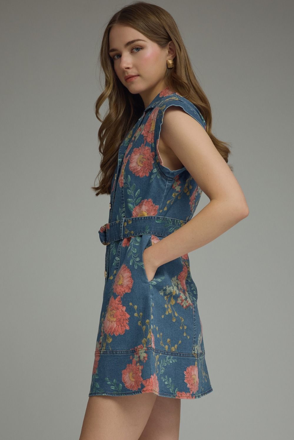 Meadow Floral Denim Dress