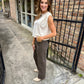 Statuesque Shirred Tank- Cream