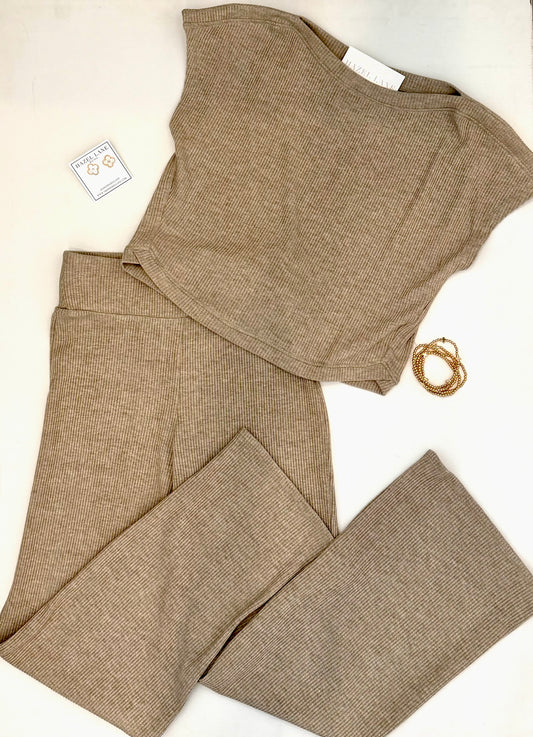 Relax Knit Pants- Taupe