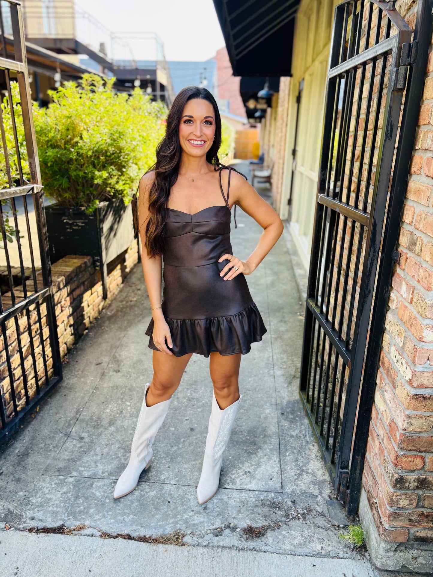 Vivi Romper- Dark Chocolate Suede