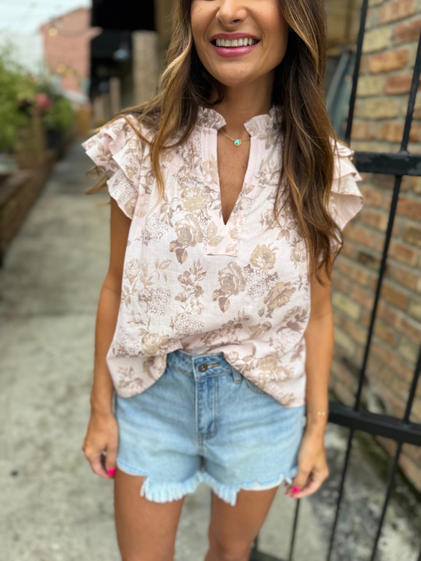 Regina Floral Ruffle Blouse