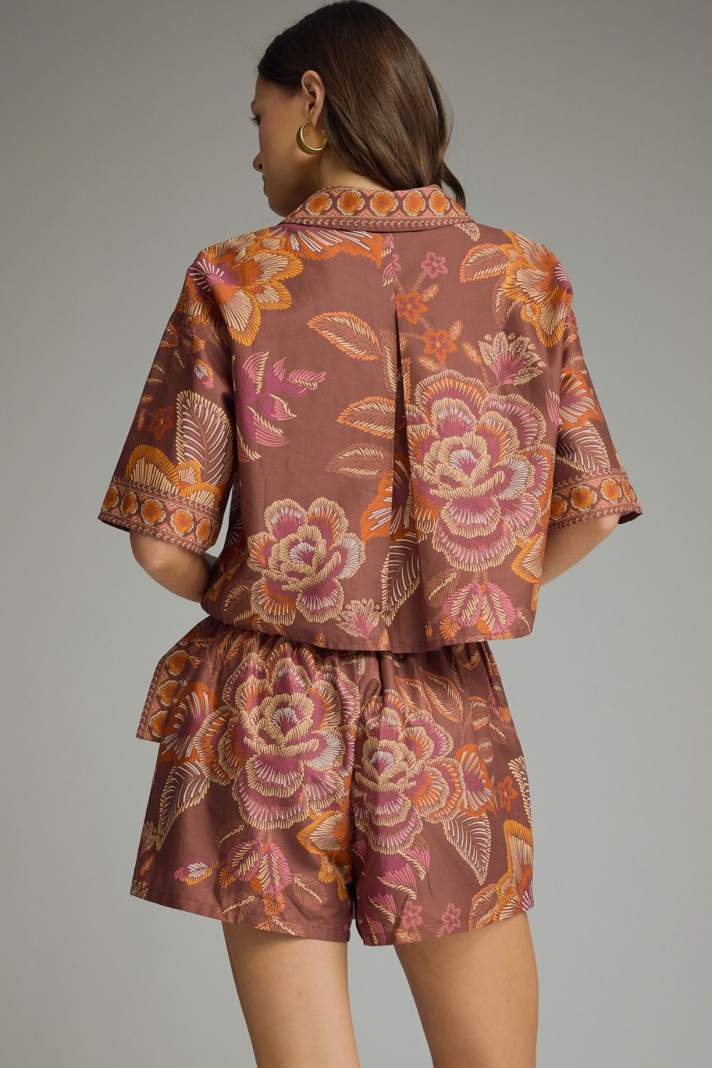 Izzy Botanical Top- Terra Cotta