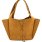 Beverly Suede Tote Bag-Cognac