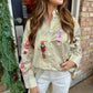 Nutcracker Button Up Top- Gold