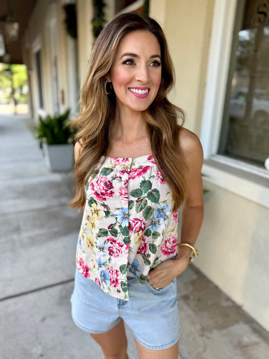 Celandine Crossback Top- Rose