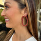 Crystal Garland Earrings- Red