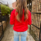 Believe Crown Sweater- Red/White