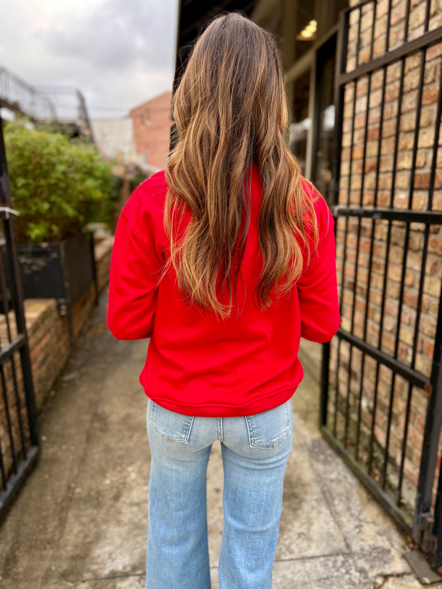 Believe Crown Sweater- Red/White