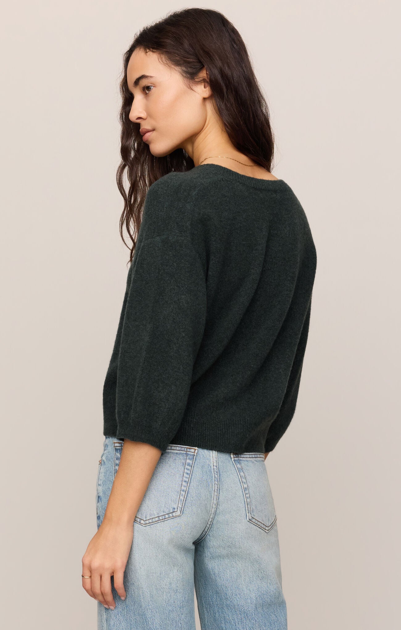 Z Supply Valor Short Sleeve Cardigan- Emerald Cove